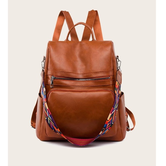 Luxe Vegan Leather Zipper Back pack - Picture 2 of 5